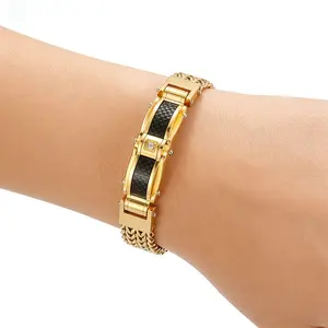 Fashion Creative Golden Silvery Stainless Steel Men's Bracelet Cable - Features a Sturdy Clasp Suitable for Men's Wear, Chain Bracelet