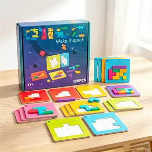 Quick Solve Puzzle Blocks 108pcs, 20 Challenge Cards, Single & Multiplayer Scoring Mode, Logic Thinking Focus Hand-Eye Coordination Toy