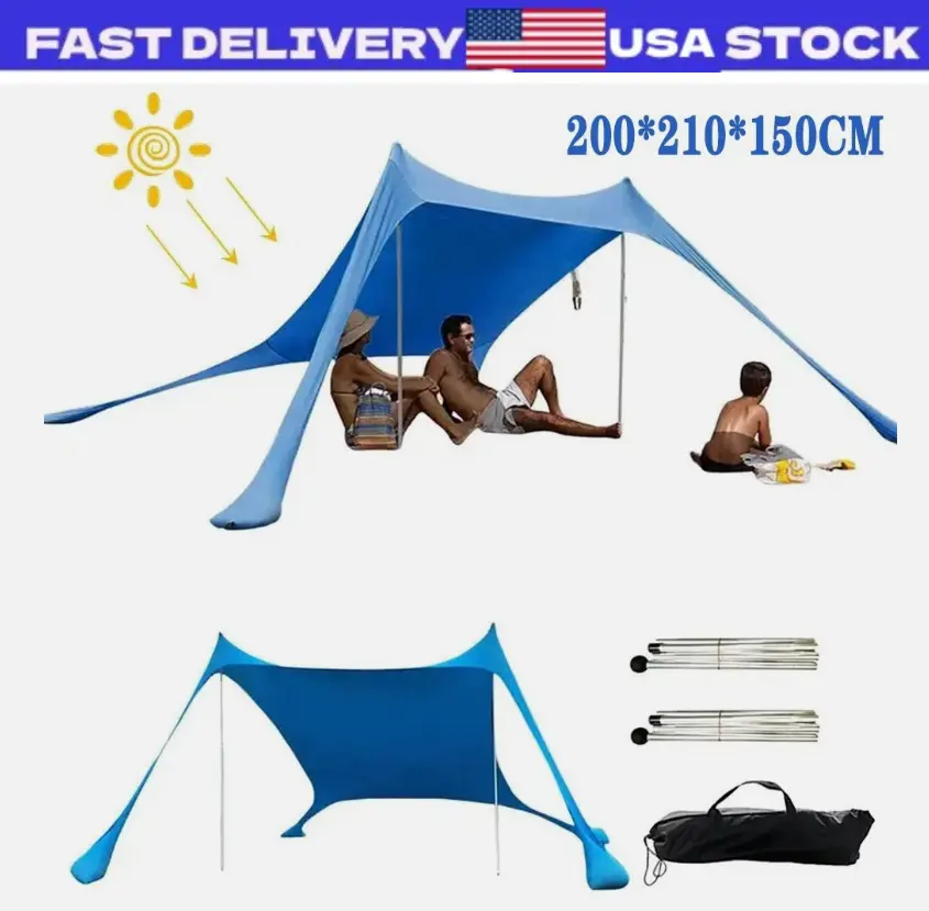 Portable Beach Canopy Tent UV Protection Sunshade Easy Setup Outdoor Shelter
