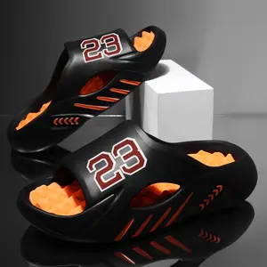 Legendary “23” Graphic Cloud Slides | Men’s Athletic Sports Recovery Sandals | Extra-Thick Platform Massage Slippers