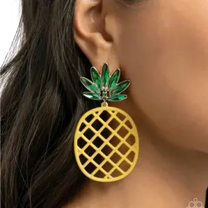 Pineapple Passion - Yellow   Paparazzi Earrings