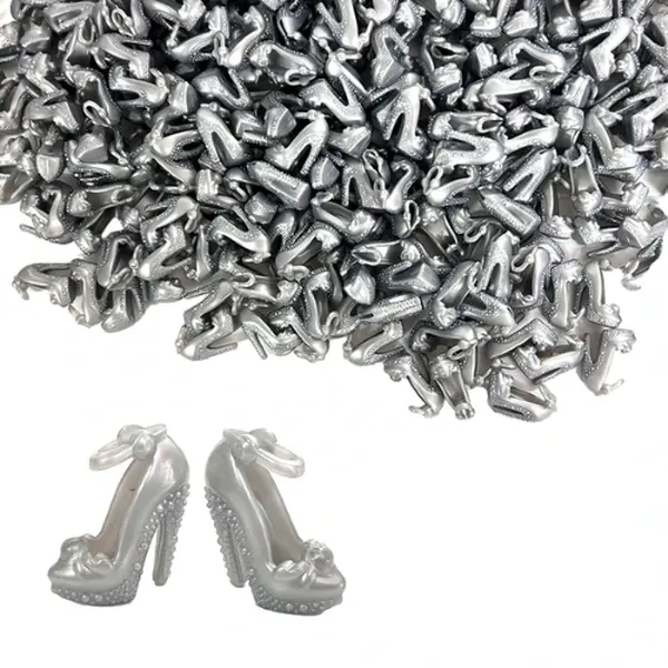 10pairs Silver Designer High Heels-for Fashion Dolls