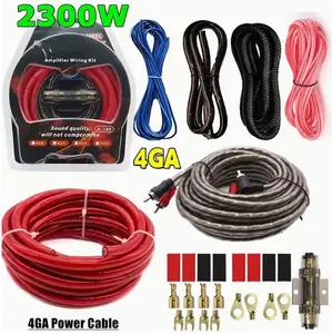4 Gauge Car Audio Cable Kit Amplifier Install Amp RCA Subwoofer Sub Wiring 2300W
