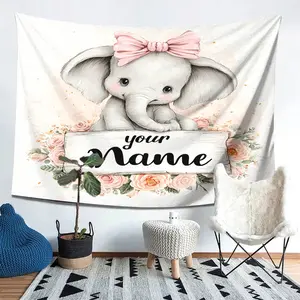 Elephant Pattern Large Size Printed Rug, Ideal for Bedroom Office Living Room, Home Decor, Easy Installation, Model Xinghao Gt