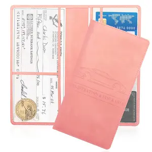 Car Registration and Insurance Holder,PU Leather Car Glove Box Organizer Car Document Holder for ID,Driver's License (pink)