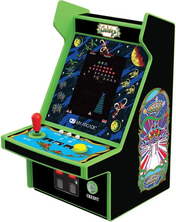 Galaga Micro Player Pro Portable Retro Arcade Game - Video Game Console, Gaming System, Portable Plug-and-Play Device