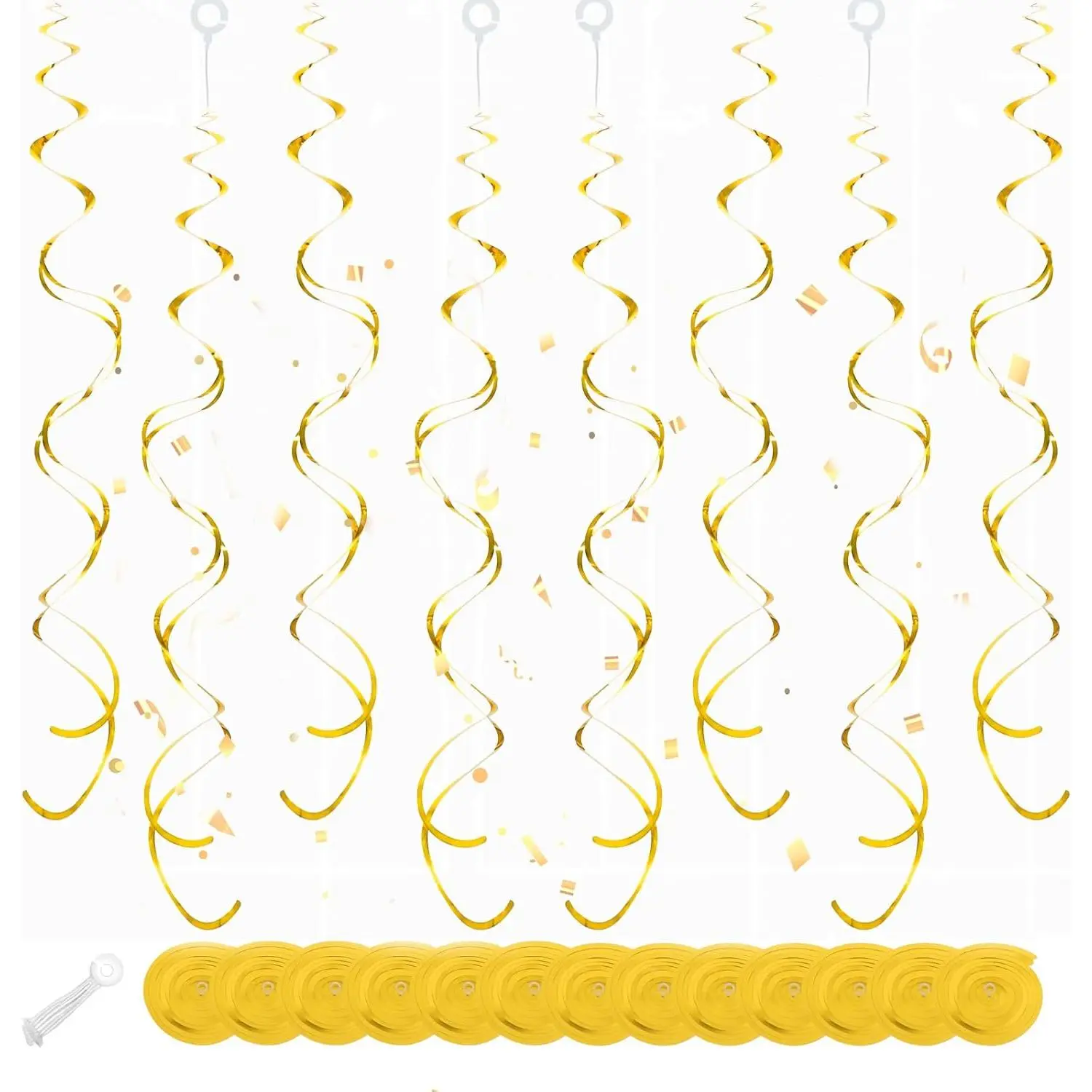 Hanging Swirl Decorations 30 count, Party Swirl Decorations - Tails Ceiling Swirl Foil Decorations,  Party Decor for Wedding/ Shower/Birthday Party/Christmas/ Year Decorations