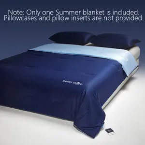 Breathable Cooling Summer Blanket, Lightweight Soft Air Conditioning Cover, Multi-Color Options (, Blue, )