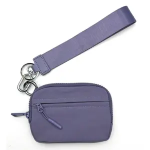 Women's Waterproof Nylon Wristlet | Multi-Functional Coin Card Holder Keychain Compact Zipper for Commute Work Daily Use Purse Commuter Purse