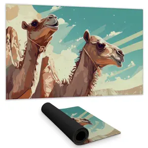Conscious Sales C1DM1424W9SLK8 14 x 24 in. Two Camels Blue Gaming Mat - Stylish Decor - Durable Design