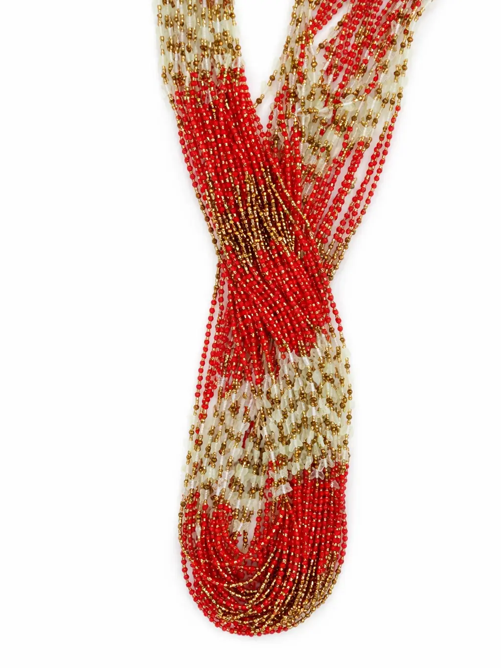 Red, Gold & Clear Waist Beads | 3 Strands
