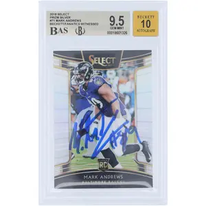 Mark Andrews Baltimore Ravens Autographed 2018 Panini Select Silver Prizm #71 Beckett Fanatics Witnessed Authenticated 9.5/10 Rookie Card - Fanatics Authentic Certified