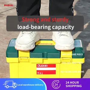 Thickened and Widened Heavy-Duty Portable Toolbox - Large Capacity Multi-Functional Storage Box, Suitable for Industrial, Home, and Car Use, No Assembly Required, Durable Plastic Toolbox