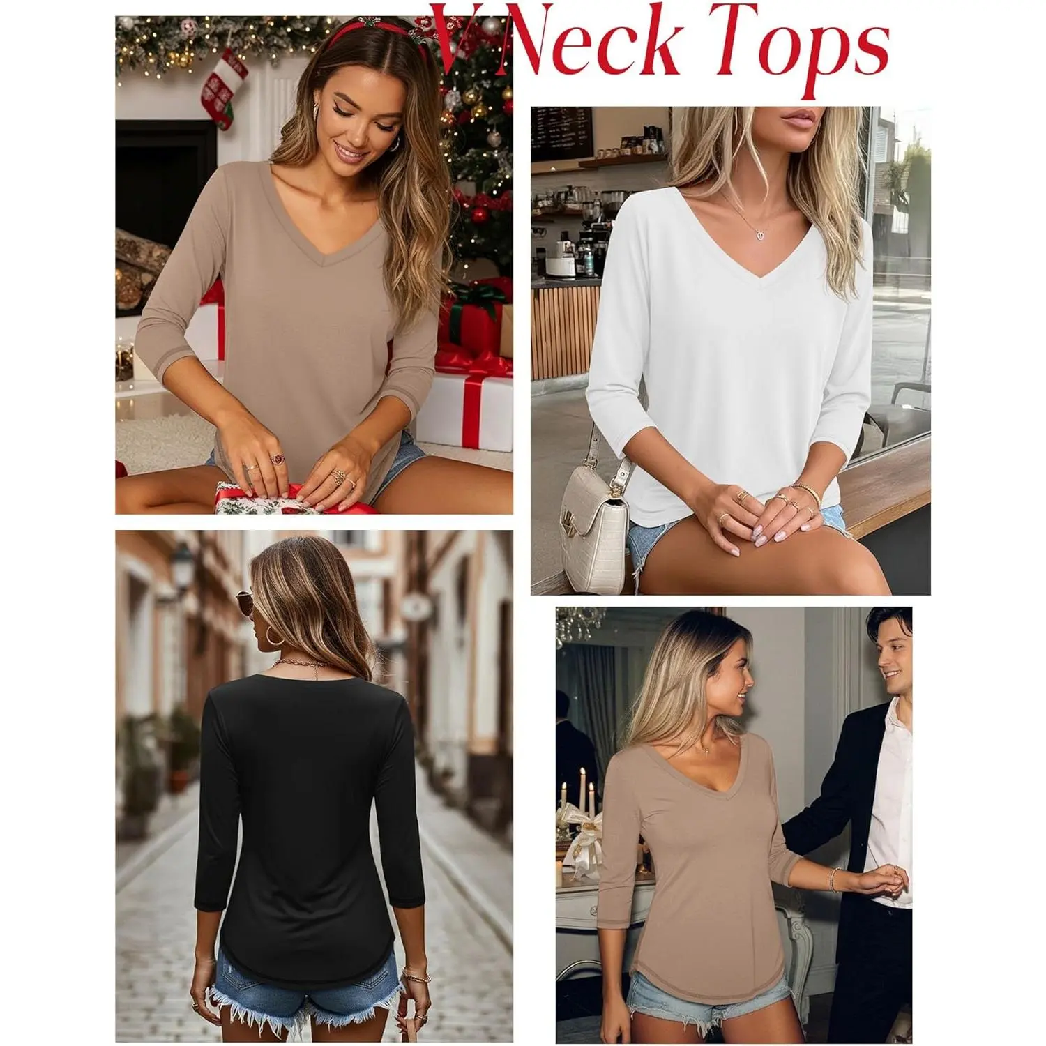 3 Pack Women's 3/4 Length Sleeve Tops V Neck T Shirts Loose Fit Blouses Casual Tees 2026 Fashion ClothesC31EasyWearStudio 3 Pack Women's 3/4 Length Sleeve Tops V Neck T Shirts Loose Fit Blouses Casual Tees 2026 Fashion ClothesC31EasyWearStudio