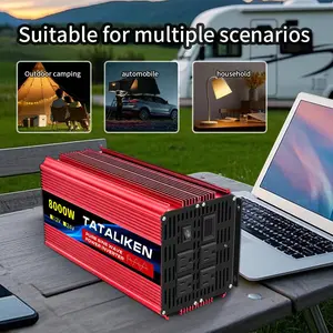 Pure sine wave inverter 7000W/8000W/10000W, DC 12V/24V to AC 110V, mobile phone/computer/car refrigerator is ready to charge, say goodbye to the anxiety of power outage, overload protection, and more at ease when using electricity