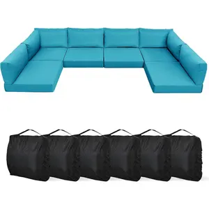 Outdoor Cushions for Patio Furniture, Waterproof Replacement Cushions for Outdoor Furniture, Fade-Resistant, Easy Clean, 14-Piece Sectional Cushions with Non-Slip and Storage Bag, Aruba