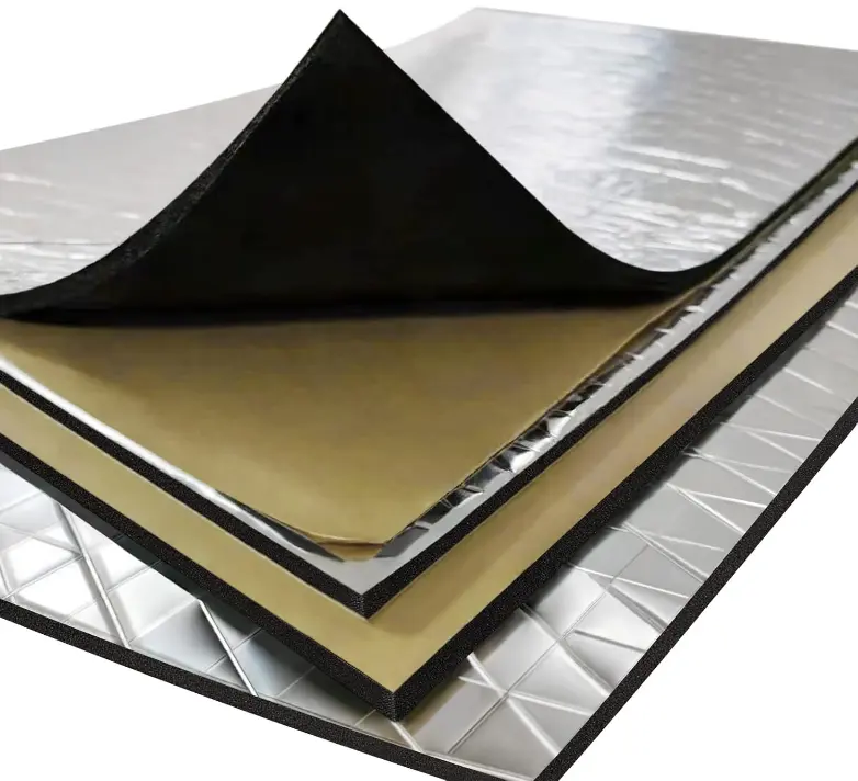 10PCS 5mm Aluminum Foil Insulation Foam Mat, Self-Adhesive Heat & Noise Reduction Sheet, 9.8" x 15.7" Multipurpose Vibration Dampening Pad for Industrial Use