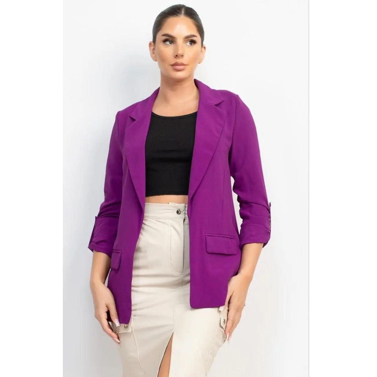Carlita Purple Boyfriend Blazer for Women
