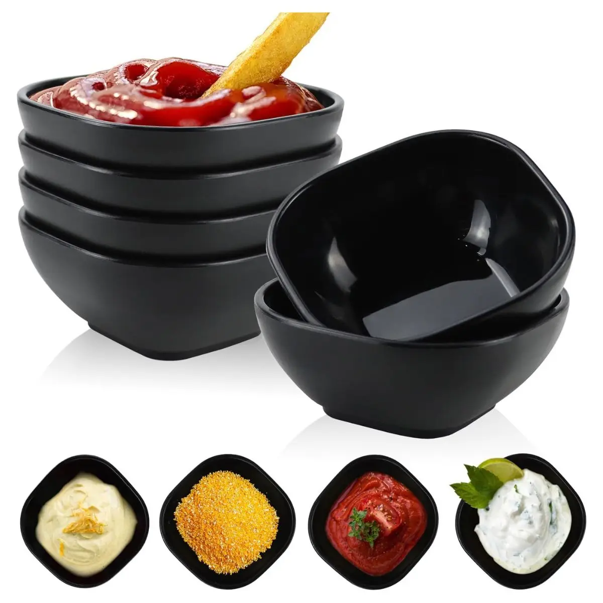 6 Pack Wheat Straw Dipping Bowls – 5oz Unbreakable Sauce Dishes for Sushi, Snacks & Condiments