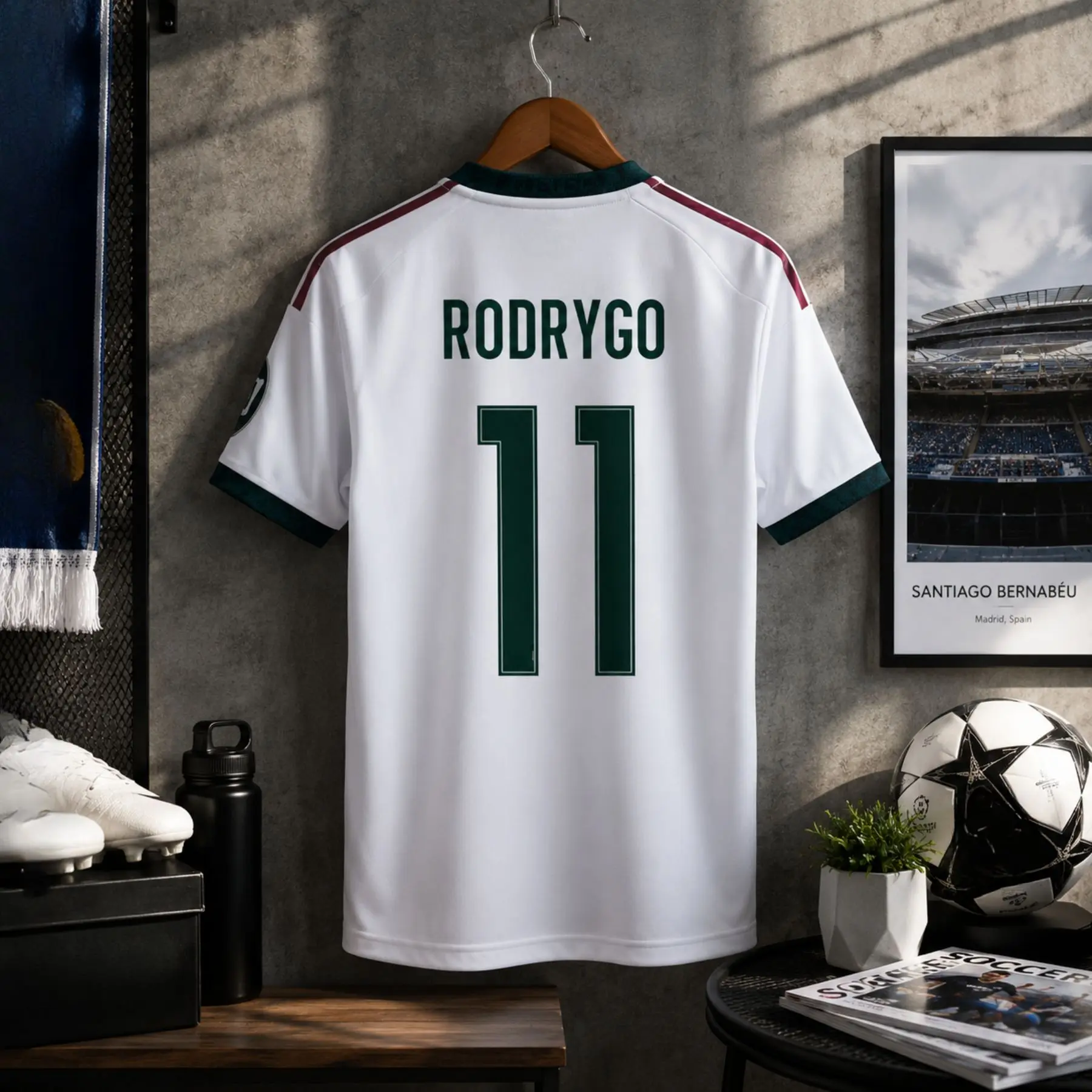 2026/27 White Player Edition Soccer Jersey Rodrygo #11, Custom Player Name Number Shirt, Unisex Game Day Fan Shirt
