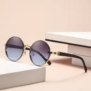 Classic Round Metal Sunglasses — Stylish & High-End — Street Style, Driving, and Glare Protection