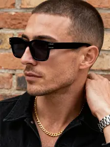 Men's Square Frame Sunglasses, Lightweight Durable Comfortable Design, Retro Style Suitable for Outdoor Activities