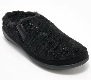 Revitalign Orthotic Washable Memory Foam Slippers-Apres, Size 7 Wide, Black