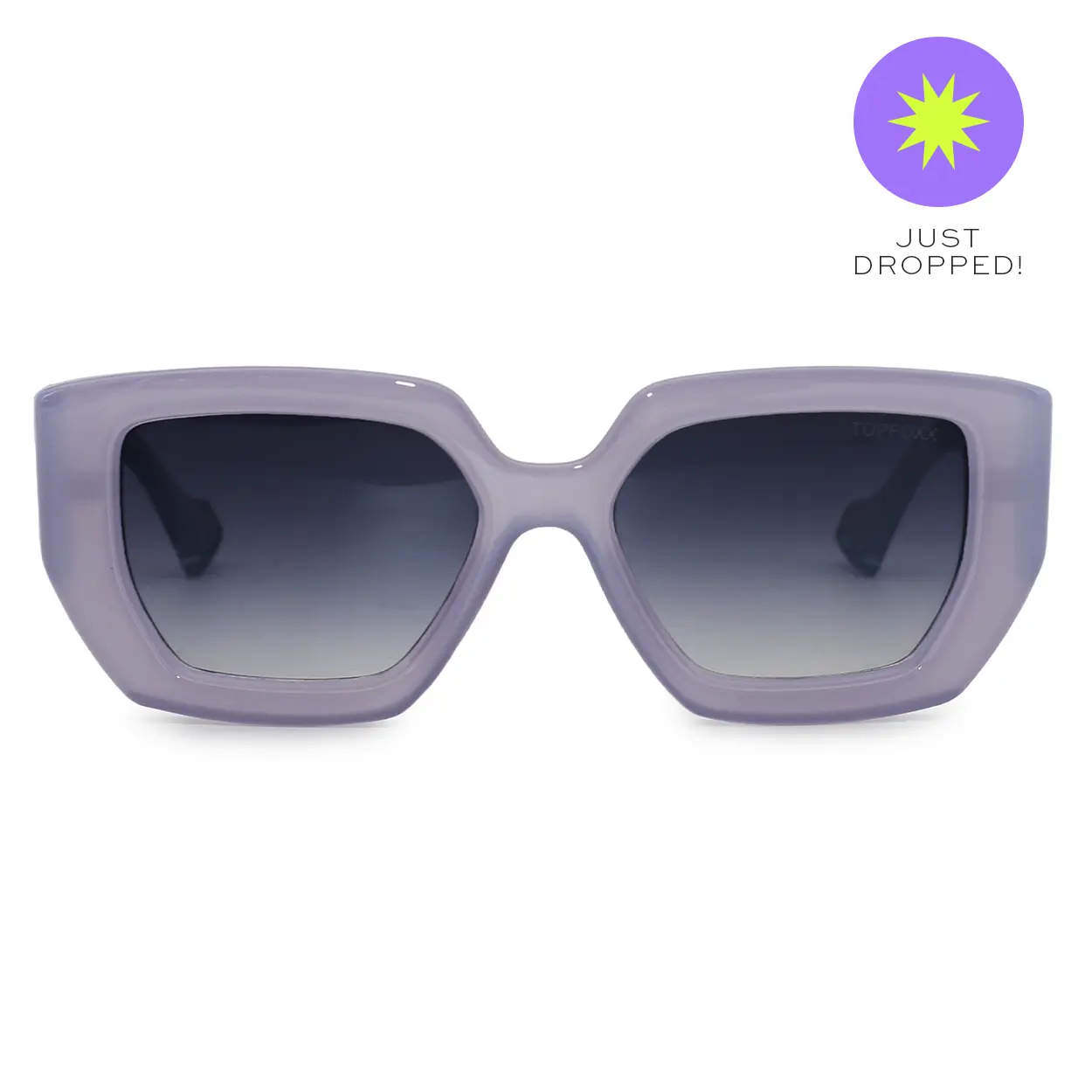 Topfoxx Incognito Lilac Oversized Sunglasses with Marble Arms & Gradient Lenses for All-Day Comfort & Style, Modern Trendy Sunglasses, Trendy Styling Sunglasses
