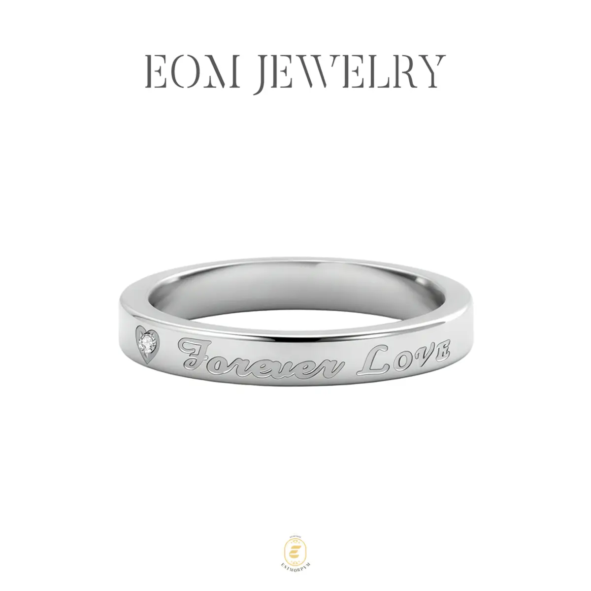 Forever Love Ring Scripted Band Wedding Engagement Anniversary Valentine's Day Birthday Gift Daily Wear Jewelry