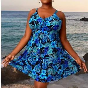 Women's High-Waist 200gsm Polyester Banana Leaf Compression Cord Material Decorative Graphic Athletic Swimdress - Customizable Drawstring, Chlorine-Proof, Multi-Size Water Sports Bathing Suit for Teens, Banana Leaf Swimdresses, Compression One-Piece Swimd