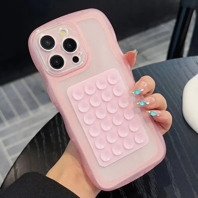 Color wave suction Protective Phone Case, Shockproof Protective Covers, back adsorbs on smooth surfaces, anti-drop protection, suitable for iPhone 11 12 13 14 15 16 series Mini/Plus/Pro/ProMax Casing