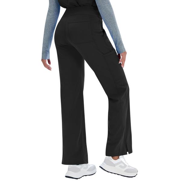 Yoga Scrub Pants for Women - 4-Way Stretch Work Pants with 5 Pockets (1 Cargo), Mid Rise Flared Fit for Nurses & Healthcare Professionals