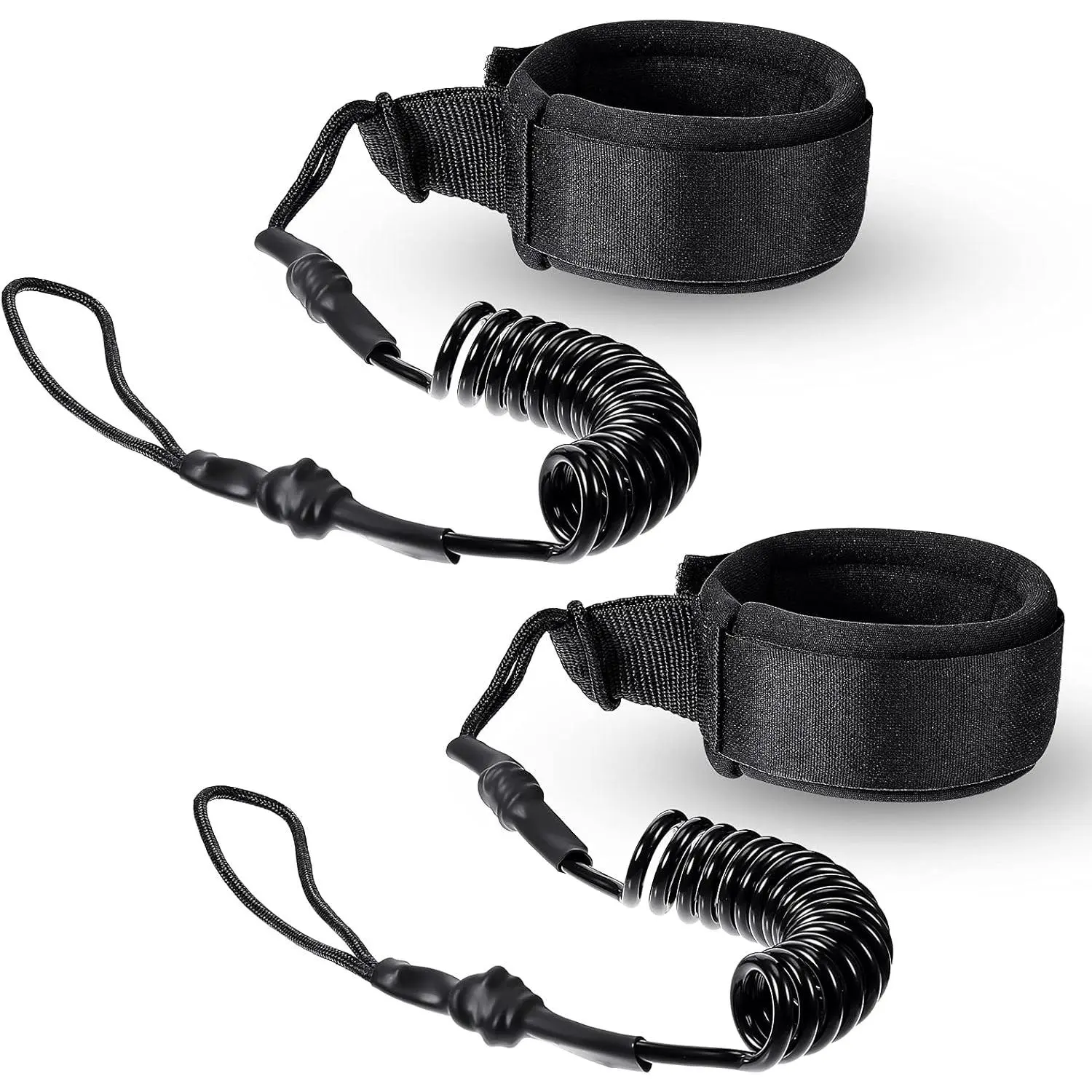2 Pieces Surf Board Leashes Coiled Leash Rope Paddle Board Surfboard Leash Compatible with SUP Surfing Leg Rope Leash Surf Straps Stay on Board Ankle Strap Ankle Accessory for Surfing
