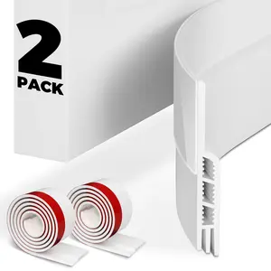 2 Pack Door Draft Stopper, Under Door Draft Stopper Blocker Insulator Doors Sweep Weather Stripping Door Seal Noise Stopper Strong Adhesive Door Thresholds, White