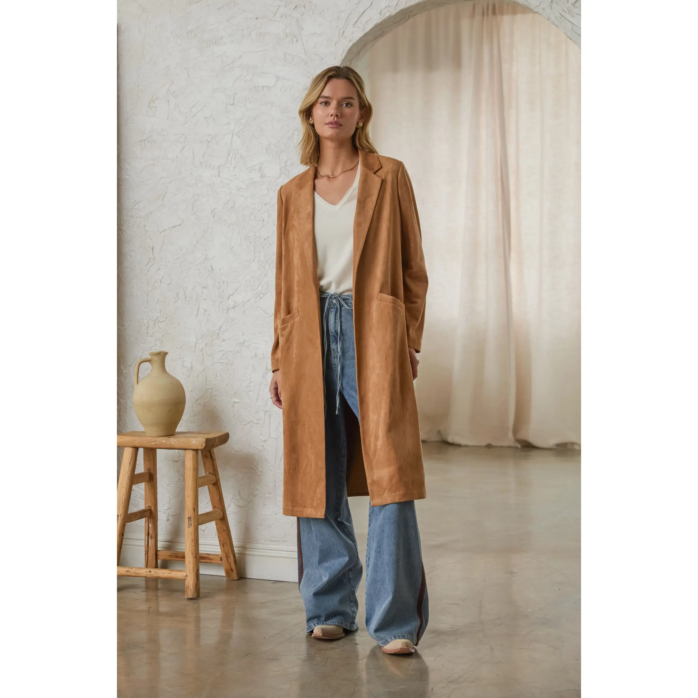 Charlean Vegan Suede Duster