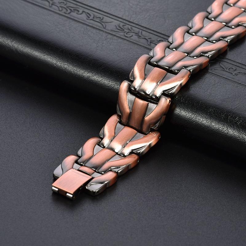 Red Copper Magnetic Bracelet for Men, 3500 Gauss Vintage Braided Bangle, Adjustable Health Bracelet for Wrist Joint Relief, Father's Day Gift for Dad