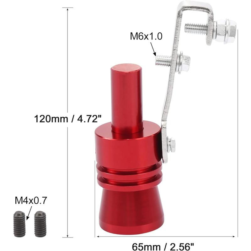 2pcs XL Size Aluminum Alloy Universal Turbo Sound Exhaust Muffler Pipe Whistle Car Roar Maker Red