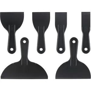 6-Pack Plastic Putty Spreaders, Durable Non-Slip Grip Scraper Tools, Flexible Non-Scratch Reusable for Patching, Drywall Repair, Home Improvement