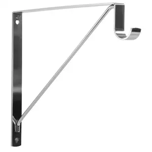 212 MAIN Chrome Finish Steel Round Rod Shelf Bracket, 1-1.31 in. Round Shape, includes fasteners, Includes Fastners