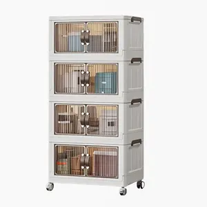 50cm Capacity Foldable and Portable Storage Box, Multifunctional Tall Tower Storage Cabinet, Multi-Tiered Storage Cabinet for Home Organizer