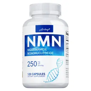 Airboy 120 capsule dietary supplement, 250 mg, contains nicotinamide mononucleotide to support heart and blood health.