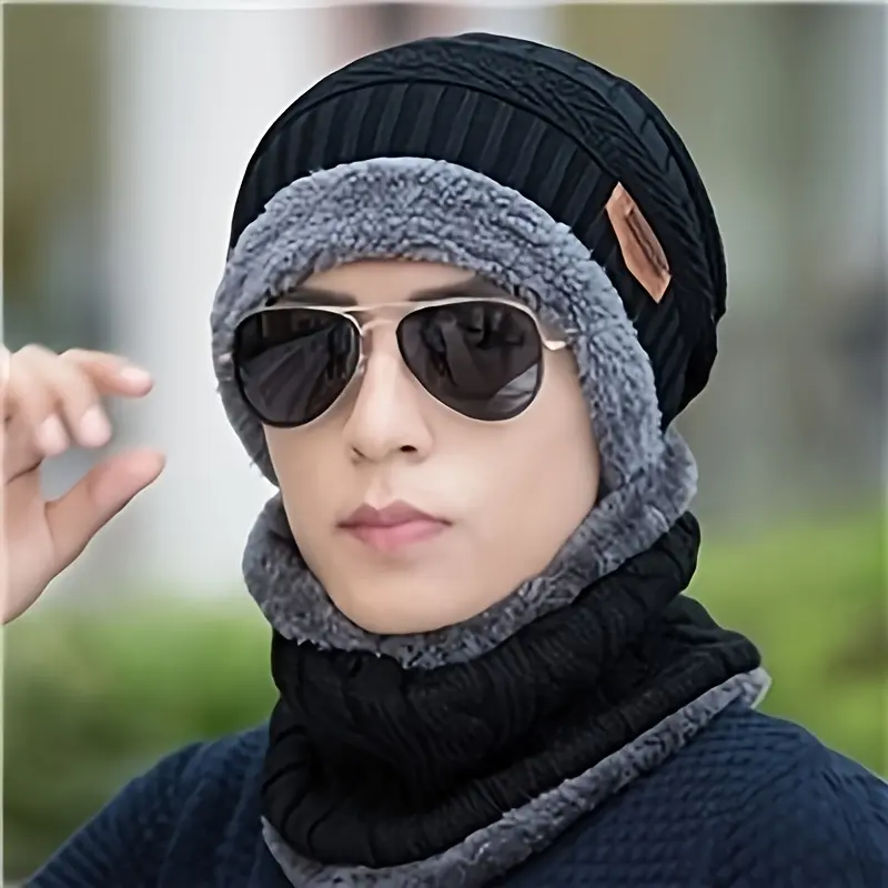 Stylish Slouchy Beanies, ( Hat Scarf), Plain Solid Color Knitted, Classic Hat, Build A Simple And Fashion Style; Our Winter Baggy Beanie Is Suitable for Cold Winter, The Length Is Just On The Cheek Will Be Warmer And Comfortable All The Time
