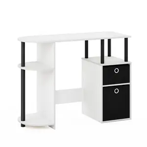 The JAYA Desk in White keeps your setup simple and efficient with a 38.4-inch desk, a side shelf and bin drawers, and a design that feels right at home in a dorm, bedroom, or home office.