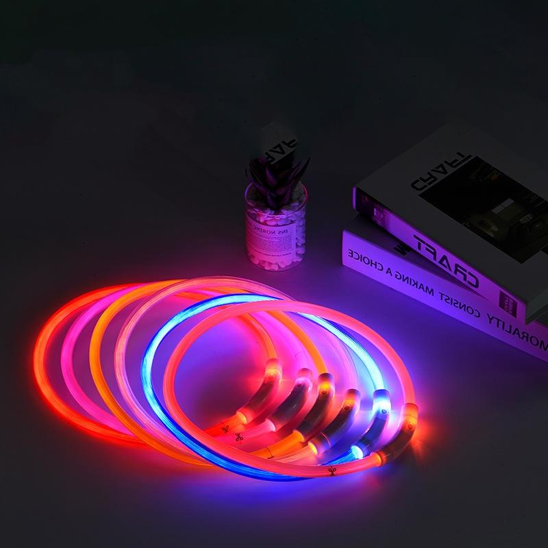 Collar (Glow) - Led Light Dog Collar Detachable Glowing Usb Charging Luminous Leash For Pet Dogs Products Usb Charge Luminous Pet Accessories reflective night safety cat collar