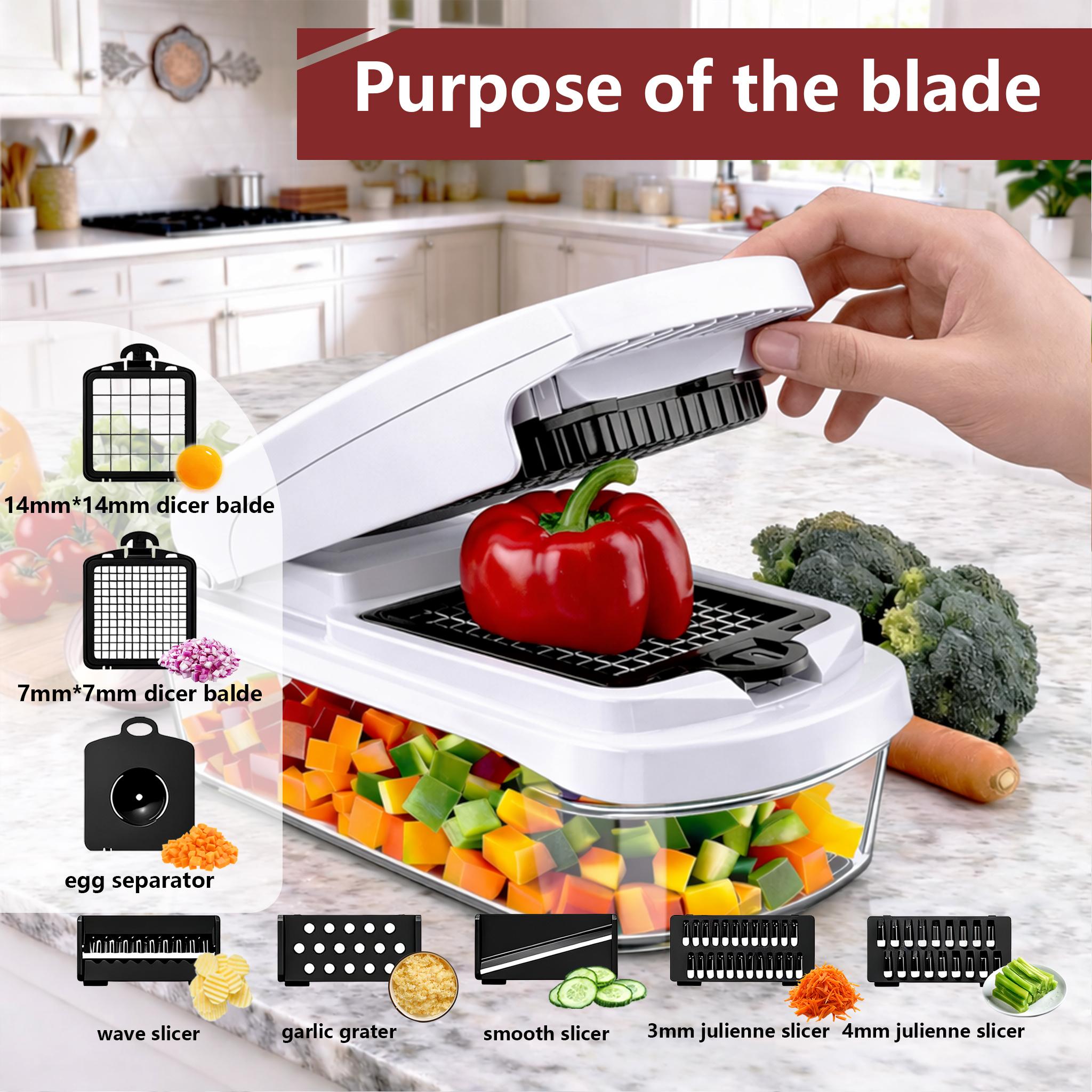 Snofrid Vegetable Chopper,15-in-1 Multifunctional Food Chopper,Professional Onion Chopper with 8 Blades,Vegetable Cutter with Container for Salad,Potato,Carrot,and Garlic; Essential Kitchen Tool Snofrid Vegetable Chopper,15-in-1 Multifunctional Food Chopper,Professional Onion Chopper with 8 Blades,Vegetable Cutter with Container for Salad,Potato,Carrot,and Garlic; Essential Kitchen Tool