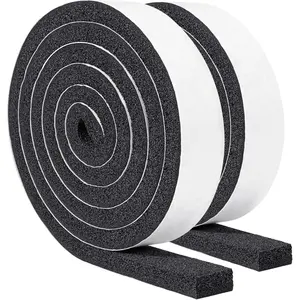 Maximum Compression Sponge 1" x1/2", Rubber  Strip Adhesive for Insulation, Weatherstrip, Gap Blocker, Anti-Vibration, Anti-, 6.5  Long 2 count