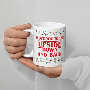 I Love You to the Upside Down & Back Mug – Stranger Things Inspired Coffee Cup, Funny Gift, Valentine’s Day Present