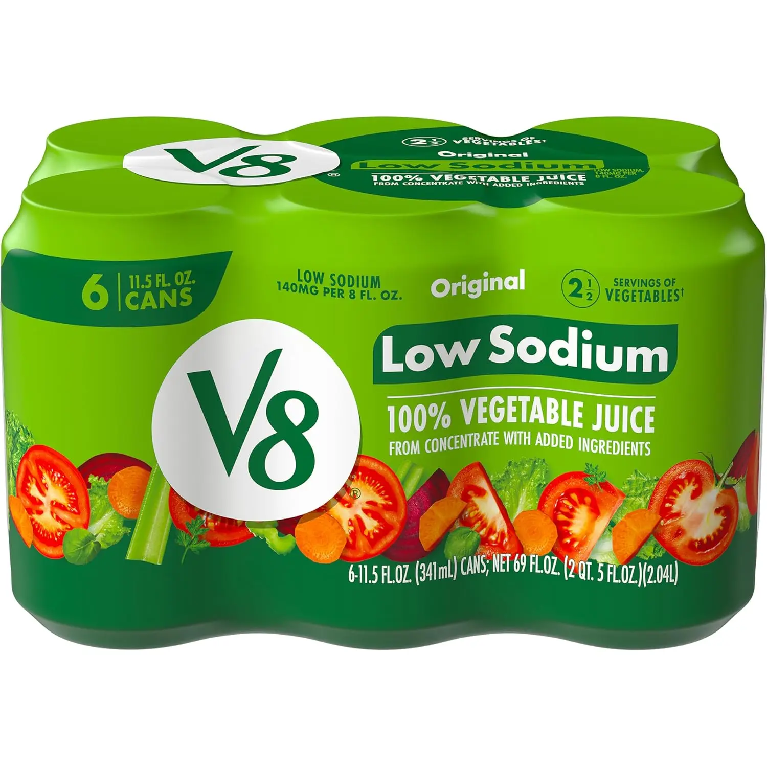 V8 Original 100% Vegetable Juice, 11.5 fl oz Cans, 6-Pack