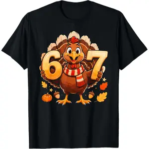 Thanksgiving Turkey Six Seven Funny Meme Boys Girls Kids T-Shirt Sweatshirt - USA Print