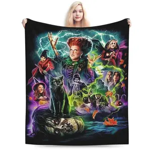 Hocus Pocus Blanket Halloween Throw Blanket Anti-Pilling Blanket Sofa Blankets Flannel Blankets Throw Blankets Air Conditioning Blankets (50 * 40)